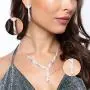 SP Sophia Collection Fancy Fashion Statement Womens Marquise Y Drop Necklace and Stud Post Dangle Earrings Set SP Sophia Collection Fancy Fashion Statement Womens Marquise Y Drop Necklace and Stud Post Dangle Earrings Set