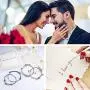 FUNRUN JEWELRY 2Pairs Couple Magnetic Bracelets Set Relationship Mutual Couple Bracelet Adjustable Handmade Vows of Eternal Braided Rope Couple Gift Jewelry Set for Women Men