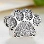 WYKISS Pandora Paw Prints Charm Bead - 925 Sterling Silver Bead Charms Fit European Charm Bracelets and Necklaces Valentines Gift