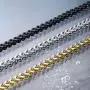 INBLUE 6MM Wide Chain Necklace for Men Women Boys Girls Stainless Steel Cuban Link Chain Necklaces Water Resistant Thick Metal Foxtail Chains (3 Colors - Silver Black Gold, 21.6 Inch Long)