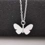 Honey Bumble Bee Necklace Lucky Star Necklace Tiny Moon Necklace Crystal Butterfly Necklace Faith Cross Necklace for Women Teen Girls