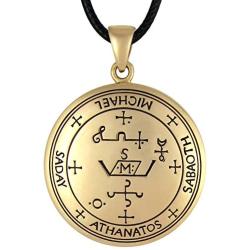 Moonlight Mysteries Bronze Sigil of Archangel Michael Talisman Necklace