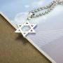 Udalyn Star of David Pendant Necklace Stainless Steel Jewish Jewelry for Men Women Religious 20''