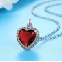 Titanic Heart of the Ocean Neckalce The Blue Love Pendant Necklaces,QEPOL White Gold Plated Necklace Sterling Silver Sapphire Big Pendants & Jewelry - Mothers Day Gift Valentines