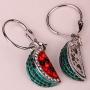 YACQ Womens Watermelon Leverback Dangle Earrings - Hypoallergenic & Lightweight - 4/5 inch