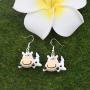 BAUNA Funny Cow Earring Cow Farmer Dangle Earrings Animal Lover Gift for Women Girls Jewelry