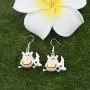 BAUNA Funny Cow Earring Cow Farmer Dangle Earrings Animal Lover Gift for Women Girls Jewelry