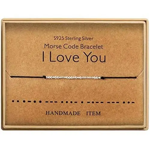 Morse Code Bracelet Sterling Silver Beads on Silk Cord Secret Message I Love You Bracelet Gift Jewelry for her Morse Code Bracelet Sterling Silver Beads on Silk Cord Secret Message I Love You Bracelet Gift Jewelry for her