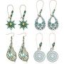 4 Pairs Bohemian Vintage Dangle Earrings Retro Rhinestone Earrings Boho Dangle Drop Earrings for Women Girls (Style C)