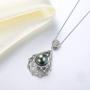 Tahitian Cultured Black Pearl Necklace 10-11mm Sterling Silver Jewelry for Women - VIKI LYNN