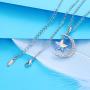 XUPING Jewelry Luxury Moon Star Pendant Necklace Crystals from Swarovski Valentines Day Women Girl Gifts