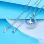 XUPING Jewelry Luxury Moon Star Pendant Necklace Crystals from Swarovski Valentines Day Women Girl Gifts