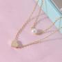 GYSONG Layered Necklaces for Women Long Necklaces Love Heart Moon Star Rose Pearl Layered Y Pendant Necklace Multilayer Simple Gold Choker Clavicle Chain Girls Jewelry Valentines Gift 9 Pieces