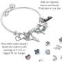 DBW Jewelry Silver Bangle Bracelets for Women - Charms Optional - Open Hinge, 6.5” to 7'' - Charm Bracelet for Girls - Everyday Style