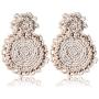 Statement Drop Earrings - Bohemian Beaded Round Dangle Earrings Gift for Women