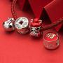 ATHENAIE 925 Sterling Silver Red Enamel Vintage Chinese New Year Lucky Cloud Lion Good Fortune Charm Beads for Bracelet