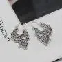 Unisex 925 Sterling Silver Plated Hollow White Skull Earring Human skeleton Head Charm Lever-back Dangle Earrings Unisex 925 Sterling Silver Plated Hollow White Skull Earring Human skeleton Head Charm Lever-back Dangle Earrings