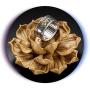 JAJAFOOK 990 Silver FENG Shui PIXIU MANI Amulet Lucky Wealth Buddhist Jewelry Adjustable Ring