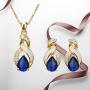 SLVIEKAE Gifts for Mom & Gifts for Women Austrian Crystal Necklaces Pendants Earrings Opal Jewelry Set Birthday Gifts for Women