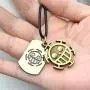 KOGNGU Hot Japan Anime One Piece Trafalgar Law Portgas D Ace Stud Necklace Cosplay (Leather Chain & Bronze) KOGNGU Hot Japan Anime One Piece Trafalgar Law Portgas D Ace Stud Necklace Cosplay (Leather Chain & Bronze)