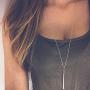 YANCHUN Layered Necklaces for Women Multi-Layered Disc Necklace Long Necklaces for Girls Layer Necklaces