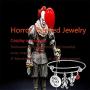 Ralukiia The Horror Movie IT The Clown Pennywise Merchandise Red Balloons Engraved Youll Float Too Bracelet Halloween Cosplay Things