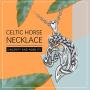 CELESTIA Celtic Horse Head Necklace Women Sterling Silver Pendant Horse Jewelry Gifts for Girls Men and Horse Lovers