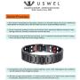 USWEL Magnetic Bracelets for Men Pain Relief Pure Titanium Double Row 4 Elements Strong Magnets Bracelet, Adjustable