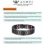 USWEL Magnetic Bracelets for Men Pain Relief Pure Titanium Double Row 4 Elements Strong Magnets Bracelet, Adjustable USWEL Magnetic Bracelets for Men Pain Relief Pure Titanium Double Row 4 Elements Strong Magnets Bracelet, Adjustable