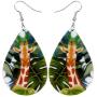 NEWEI Acrylic Lightweight Africa Giraffe Earrings Big Teardrop Dangle Jungle Animal Jewelry For Women Kids Charm Gift