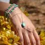 Olbye Silver Finger Ring Bracelet Turquoise Bracelet Charm Hand Chain Bracelet Everyday Jewelry for Women and Teen Girls