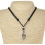 BlueRica Treble G Clef Pendant on Adjustable Black Rope Cord Necklace (Chrome Finish)