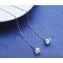 SLUYNZ 925 Sterling Silver Dangle Earrings Chain for Women Teen Girls Dream Catcher Threader Earrings Crystal Drop Earrings (CZ Crystal Dangle)