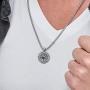 MyNameNecklace Personalized Mens Engraved Compass Pendant Necklace in Silver 925-Customized Christmas Men Jewelry Gift for Him Man Boyfriend Husband Christmas
