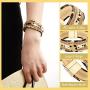 Leopard Jewelry Set Leopard Leather Bracelets Dangle Earring Pendant Necklace for Women
