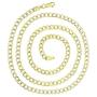 14K Yellow Gold Hollow 2mm-11mm Cuban White Pave Chain | Italian Gold Chain | Gold Curb Necklaces for Men and Women