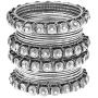Efulgenz Boho Vintage Antique Gypsy Tribal Indian Oxidized Silver Plated Crystal Bracelets Bangle Set Jewelry