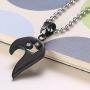 MMTTAO 2Pcs/Set His & Hers Matching Set Titanium Stainless Steel Couple Pendant Necklace for Men Women Lover Cubic Zirconia CZ Charms Pendant Friendship Relationship Promise Love Fashion Jewelry Gifts