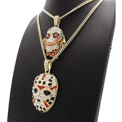 Shiny Jewelers USA Mens ICED Out Rapper MASK Hip HOP Pendant 24'' Box, Cuban, Rope Chain Necklace