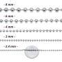 The Bling Factory 2.4mm High-Polished Stainless Steel Ball Military Necklace