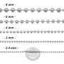 The Bling Factory 2.4mm High-Polished Stainless Steel Ball Military Necklace