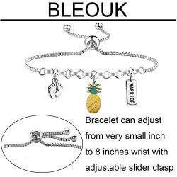 BLEOUK IVF Infertility Warrior Bracelet Infertility Gift IVF Pineapple Charm Bracelet IVF Infertility Infertility Mom Jewelry Infertility Gift IVF Encouragement Gift for Her