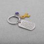 AKTAP Down Syndrome Awareness Gift Down Syndrome Awareness Keychain Blue & Yellow Ribbon Charm Dog Tag Keychain Down Syndrome Jewelry