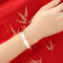 Merdia Womens S999 Sterling Silver Bangle Cuff Bracelet Polished Surface 27g for Gift