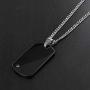 | Crucible Diamond Accent Polished Black Plated Tungsten Carbide Dog Tag Pendant - 24''