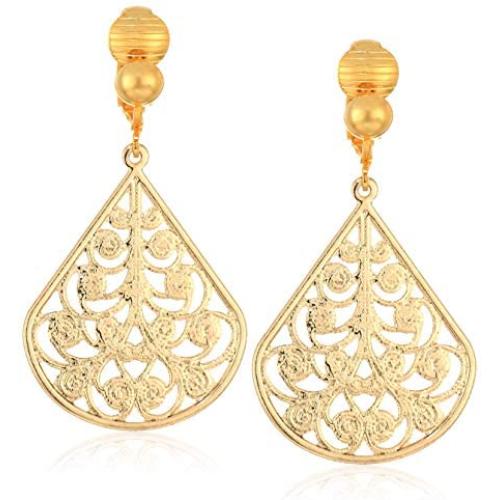 1928 Jewelry Womens Gold Tone Filigree Teardrop Earrings, Gold, One Size