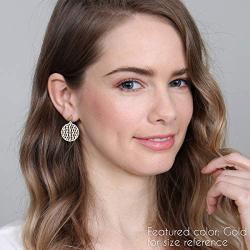Moroccan Filigree Geometric Drop Earrings - Bohemian Metallic Cutout Lightweight Hook Dangles Flower Petal Leaf, Teardrop, Circle Disc