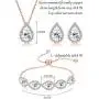 LOYALLOOK Wedding Jewelry for Bride CZ Teardrop Bridesmaid Earrings Bracelets Pendant Rhinestone Necklace Costume Jewelry Wedding Necklace Sets for Women Brides Bridesmaids