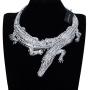 Fashion Silver/Gold/Rose Gold Adjustable Snake/Crocodile Alligator/Scorpion Chain Choker Collar Statement Bib Necklace/Jewelry Set for Women/Men/Teens