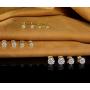 14k Gold Plated CZ Stud Earrings Round Cubic Zirconia Jewelry set for women 6 Pairs